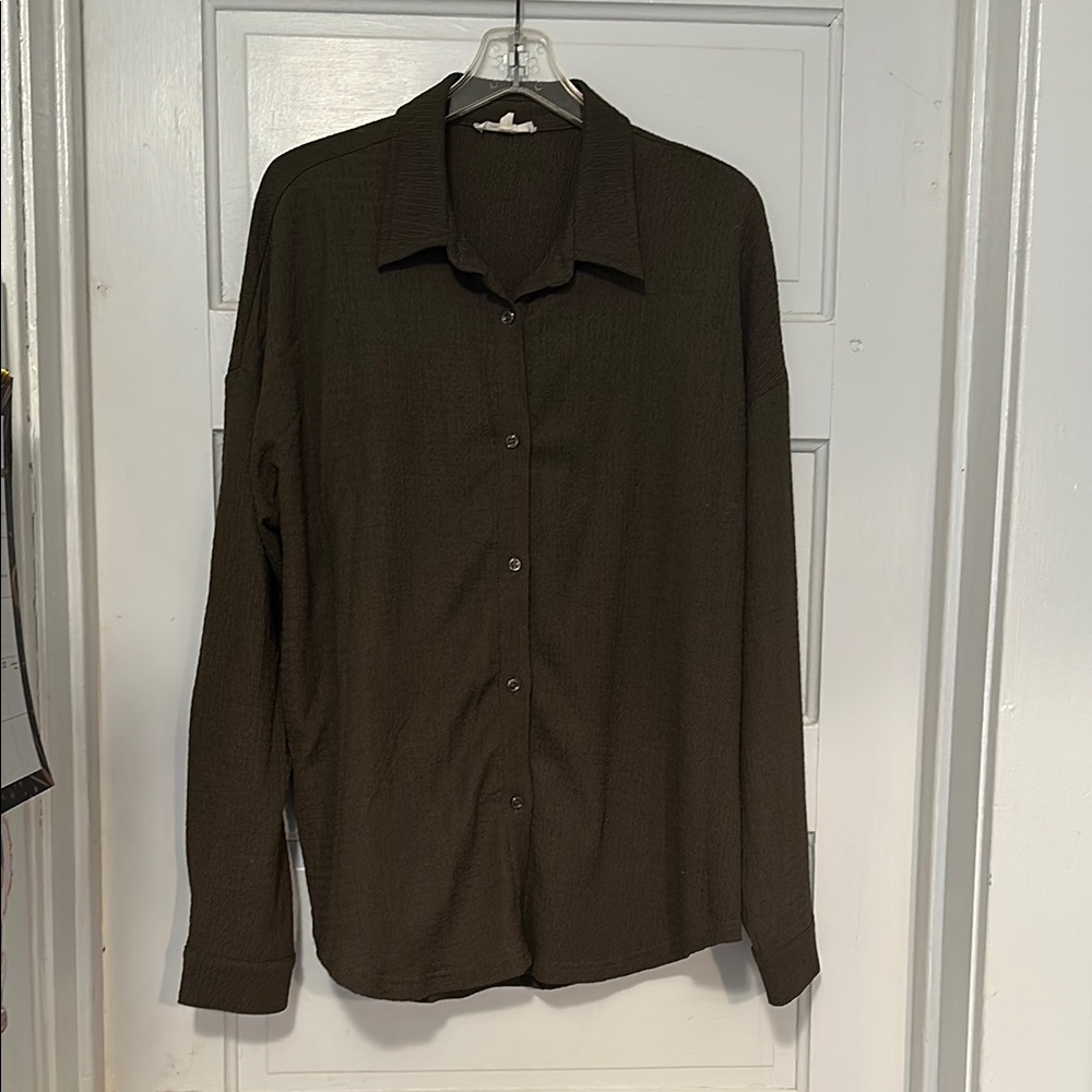 Easel 2 piece shirt and wide leg pants set